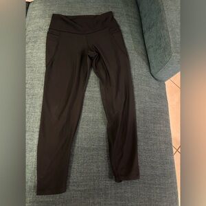 Women's Black Active Leggings with lattice detail - Sleek Everyday Comfort